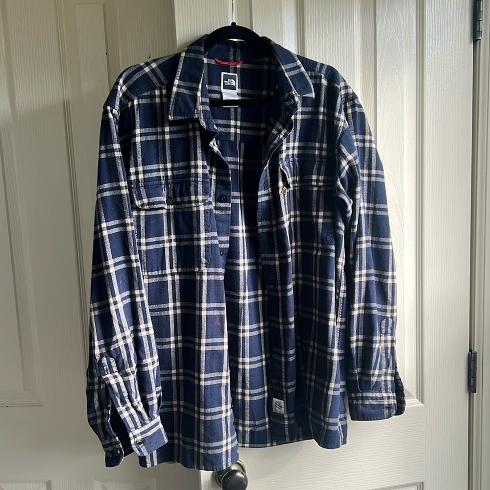 North face blue flannel